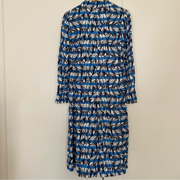 PRADA Banana Stripe Collared Midi Dress - Picture 7 of 11